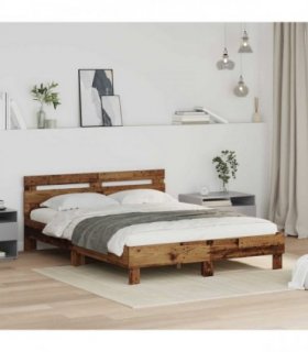 vidaXL Bed Frame Old Wood 120 x 200 cm Engineered Wood