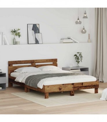 vidaXL Bed Frame Old Wood 120 x 200 cm Engineered Wood