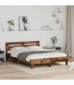 vidaXL Bed Frame Old Wood 120 x 200 cm Engineered Wood