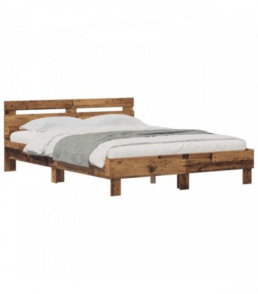 vidaXL Bed Frame Old Wood 120 x 200 cm Engineered Wood