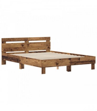 vidaXL Bed Frame Old Wood 120 x 200 cm Engineered Wood
