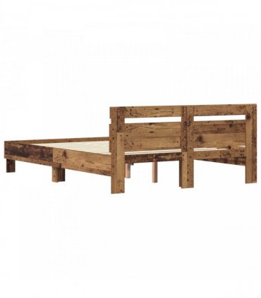 vidaXL Bed Frame Old Wood 120 x 200 cm Engineered Wood