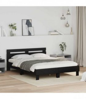 vidaXL Bed Frame Black Oak 120 x 200 cm Engineered Wood