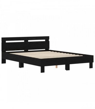 vidaXL Bed Frame Black Oak 120 x 200 cm Engineered Wood