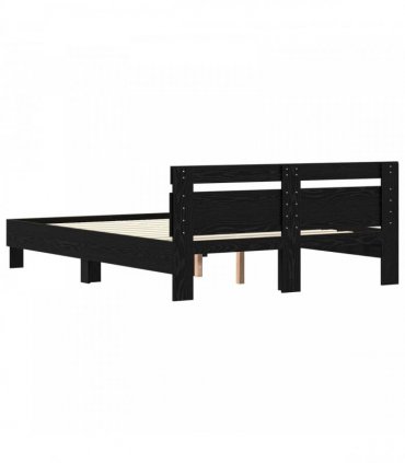 vidaXL Bed Frame Black Oak 120 x 200 cm Engineered Wood