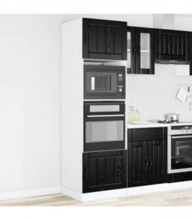 vidaXL Oven Cabinet PORTO Black Oak 60 x 57 x 207 cm Engineered Wood