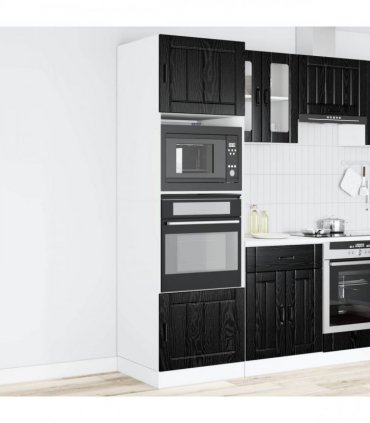 vidaXL Oven Cabinet PORTO Black Oak 60 x 57 x 207 cm Engineered Wood