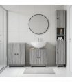 vidaXL 3 Piece Bathroom Cabinet Set EDE Grey Sonoma Engineered Wood