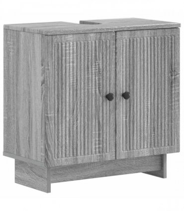 vidaXL 3 Piece Bathroom Cabinet Set EDE Grey Sonoma Engineered Wood