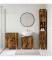 vidaXL 3 Piece Bathroom Cabinet Set ALKMAAR Smoked Oak Engineered Wood