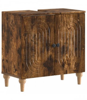 vidaXL 3 Piece Bathroom Cabinet Set ALKMAAR Smoked Oak Engineered Wood