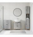 vidaXL 3 Piece Bathroom Cabinet Set ALKMAAR Grey Sonoma