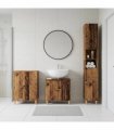 vidaXL 3 Piece Bathroom Cabinet Set ALKMAAR Old Wood Engineered Wood