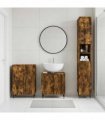 vidaXL 3 Piece Bathroom Cabinet Set ZWOLLE Smoked Oak Engineered Wood
