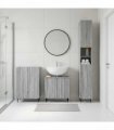 vidaXL 3 Piece Bathroom Cabinet Set ZWOLLE Grey Sonoma Engineered Wood