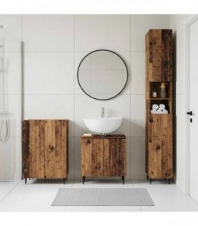 vidaXL 3 Piece Bathroom Cabinet Set ZWOLLE Old Wood Engineered Wood