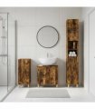 vidaXL 3 Piece Bathroom Cabinet Set ARNHEM Smoked Oak Engineered Wood