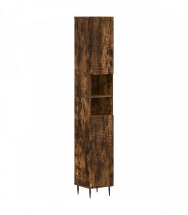 vidaXL 3 Piece Bathroom Cabinet Set HAARLEM Smoked Oak Engineered Wood