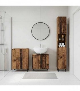vidaXL 3 Piece Bathroom Cabinet Set HAARLEM Old Wood Engineered Wood