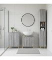 vidaXL 3 Piece Bathroom Cabinet Set DELFT Grey Sonoma Engineered Wood