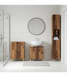 vidaXL 3 Piece Bathroom Cabinet Set DELFT Old Wood Engineered Wood