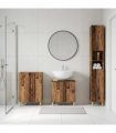 vidaXL 3 Piece Bathroom Cabinet Set DELFT Old Wood Engineered Wood