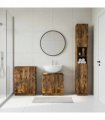 vidaXL 3 Piece Bathroom Cabinet Set HOORN Smoked Oak Engineered Wood
