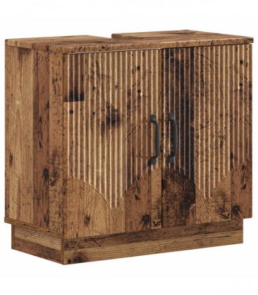 vidaXL 3 Piece Bathroom Cabinet Set HOORN Old Wood Engineered Wood