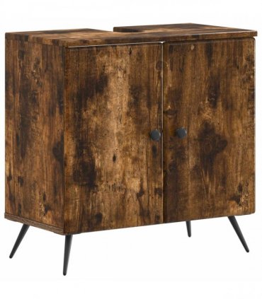 vidaXL 3 Piece Bathroom Cabinet Set BREDA Smoked Oak Engineered Wood