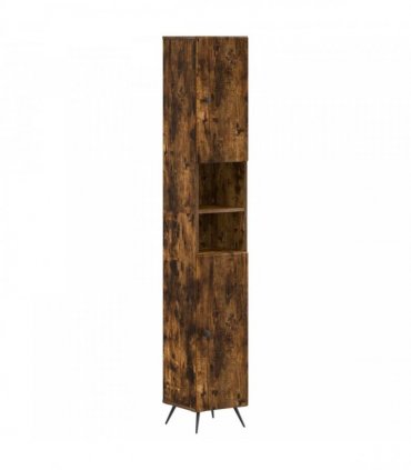 vidaXL 3 Piece Bathroom Cabinet Set BREDA Smoked Oak Engineered Wood