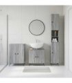 vidaXL 3 Piece Bathroom Cabinet Set BREDA Grey Sonoma Engineered Wood