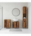 vidaXL 3 Piece Bathroom Cabinet Set BREDA Old Wood Engineered Wood