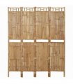 vidaXL 4-Panel Room Divider Bamboo 160x180 cm