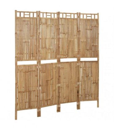 vidaXL 4-Panel Room Divider Bamboo 160x180 cm