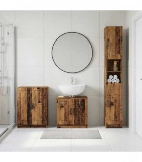 vidaXL 3 Piece Bathroom Cabinet Set UTRECHT Old Wood Engineered Wood