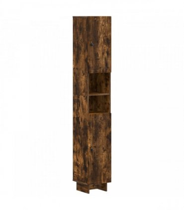 vidaXL 2 Piece Bathroom Cabinet Set EDE Smoked Oak Engineered Wood