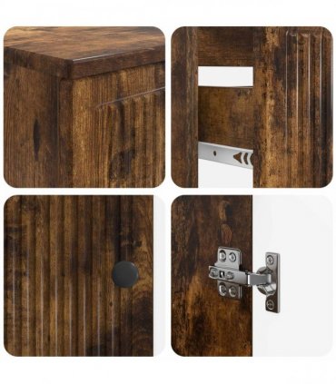 vidaXL 2 Piece Bathroom Cabinet Set EDE Smoked Oak Engineered Wood
