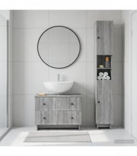 vidaXL 2 Piece Bathroom Cabinet Set EDE Grey Sonoma Engineered Wood
