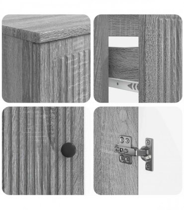 vidaXL 2 Piece Bathroom Cabinet Set EDE Grey Sonoma Engineered Wood