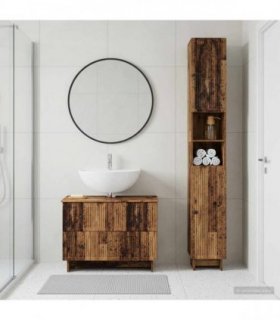vidaXL 2 Piece Bathroom Cabinet Set EDE Old Wood Engineered Wood