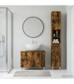 vidaXL 2 Piece Bathroom Cabinet Set ALKMAAR Smoked Oak Engineered Wood