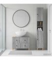 vidaXL 2 Piece Bathroom Cabinet Set ALKMAAR Grey Sonoma
