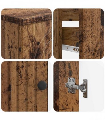 vidaXL 2 Piece Bathroom Cabinet Set ALKMAAR Old Wood Engineered Wood