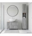 vidaXL 2 Piece Bathroom Cabinet Set ZWOLLE Grey Sonoma Engineered Wood