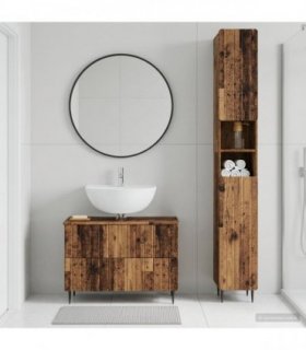 vidaXL 2 Piece Bathroom Cabinet Set ZWOLLE Old Wood Engineered Wood