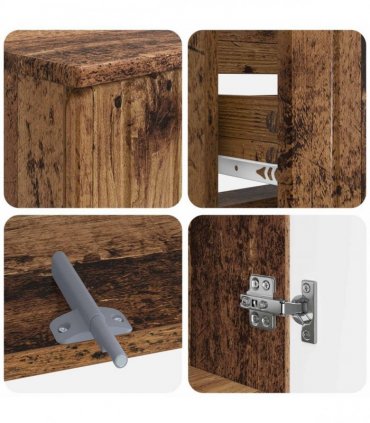 vidaXL 2 Piece Bathroom Cabinet Set ZWOLLE Old Wood Engineered Wood