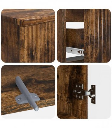 vidaXL 2 Piece Bathroom Cabinet Set ARNHEM Smoked Oak Engineered Wood