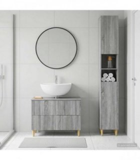 vidaXL 2 Piece Bathroom Cabinet Set ARNHEM Grey Sonoma Engineered Wood