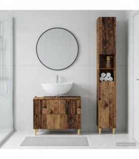 vidaXL 2 Piece Bathroom Cabinet Set ARNHEM Old Wood Engineered Wood