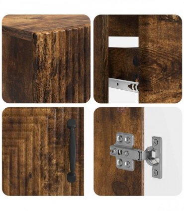 vidaXL 2 Piece Bathroom Cabinet Set HAARLEM Smoked Oak Engineered Wood